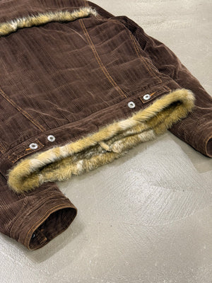 2004 Dolce & Gabbana corduroy fur jacket