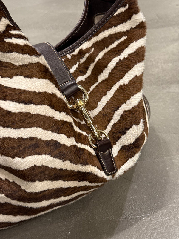 Gucci pony hair zebra large Jackie bag