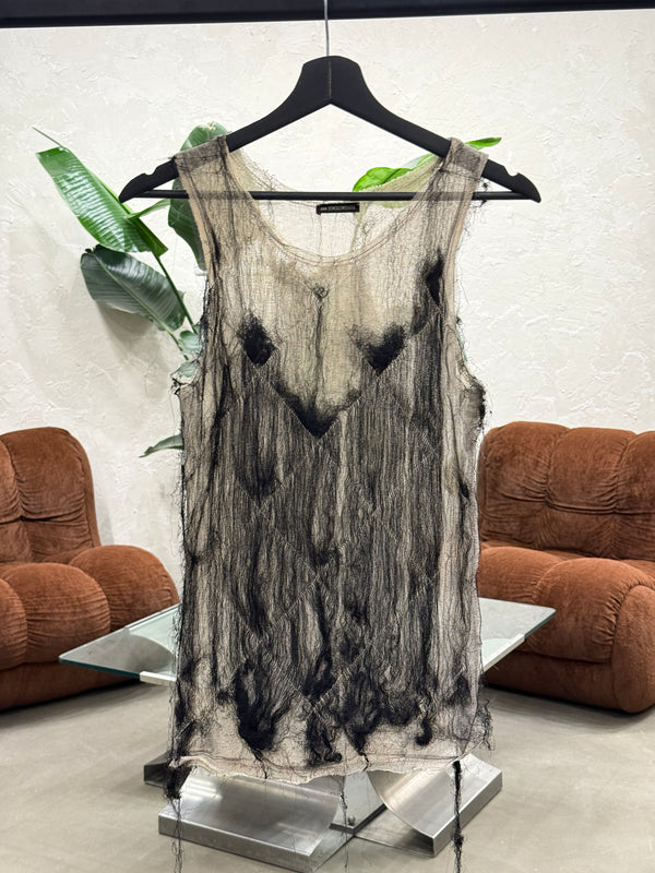 S/S2001 Ann Demeulemeester runway hair-overlay tank top