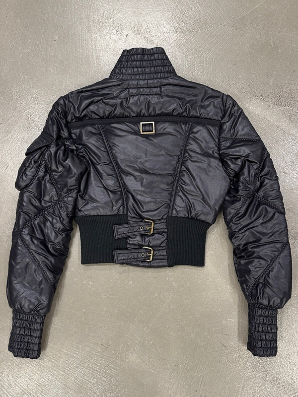 2000s Cavalli ultra-cropped cargo puffer jacket
