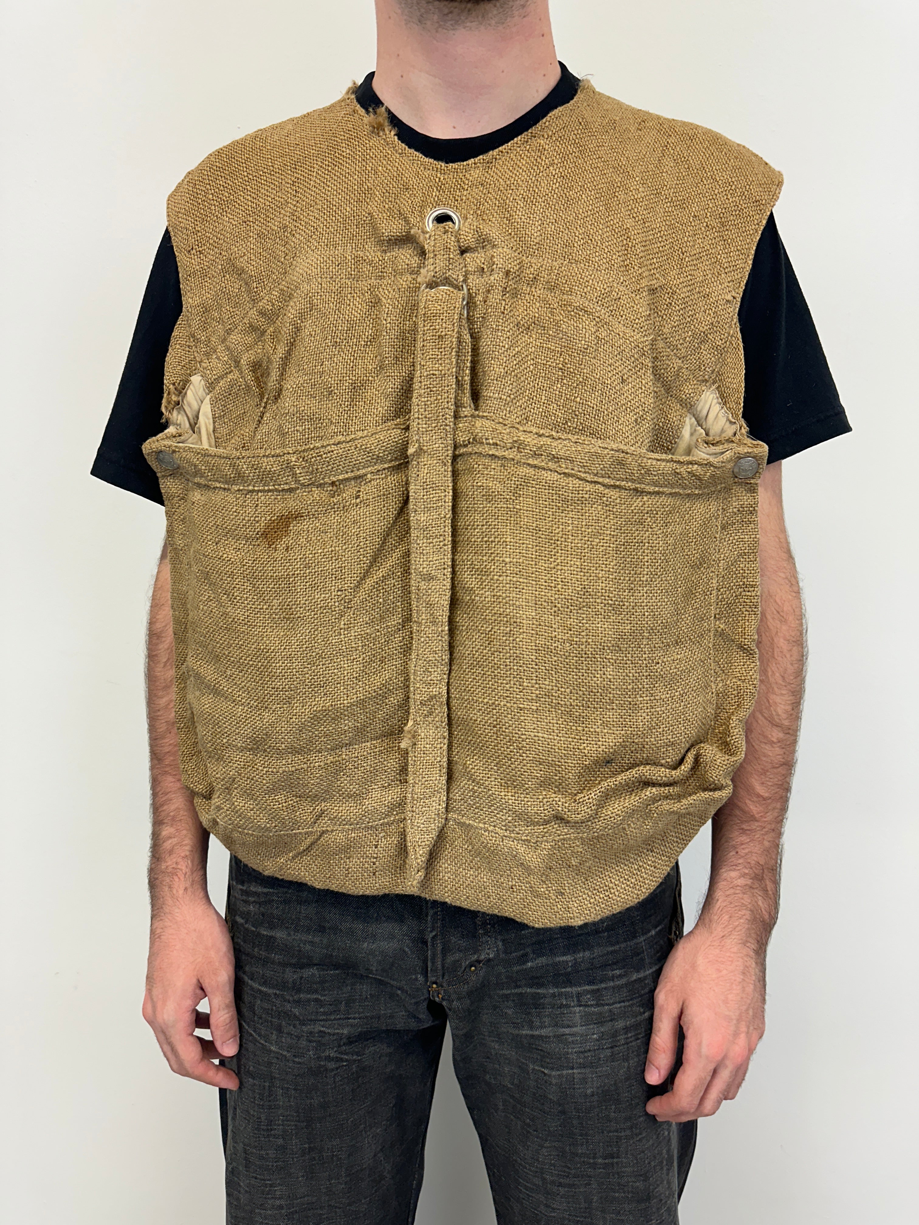 90s〜 ARMANI JEANS military WPocket BEST 1990s Armani Jeans jute military vest