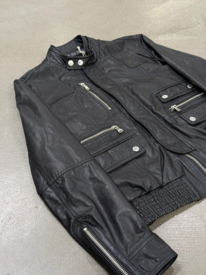 2000s Dolce & Gabbana multi-zip leather jacket