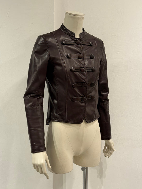 2010 Emporio Armani Napoleon leather military jacket