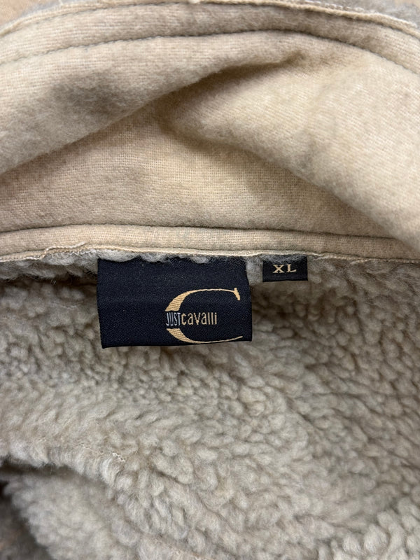 2000s Cavalli faux shearling trucker jacket