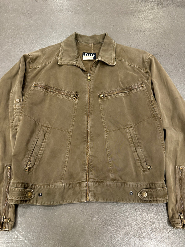 S/S2003 Dolce & Gabbana worker light zipper bomber jacket