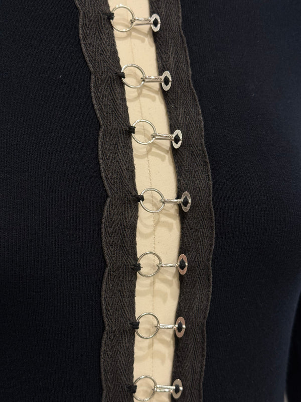 2003 Dolce & Gabbana sleeve top with front hooks closure