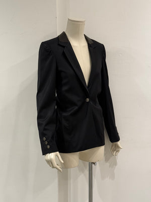 2003 Christian Dior by Galliano leather collar blazer