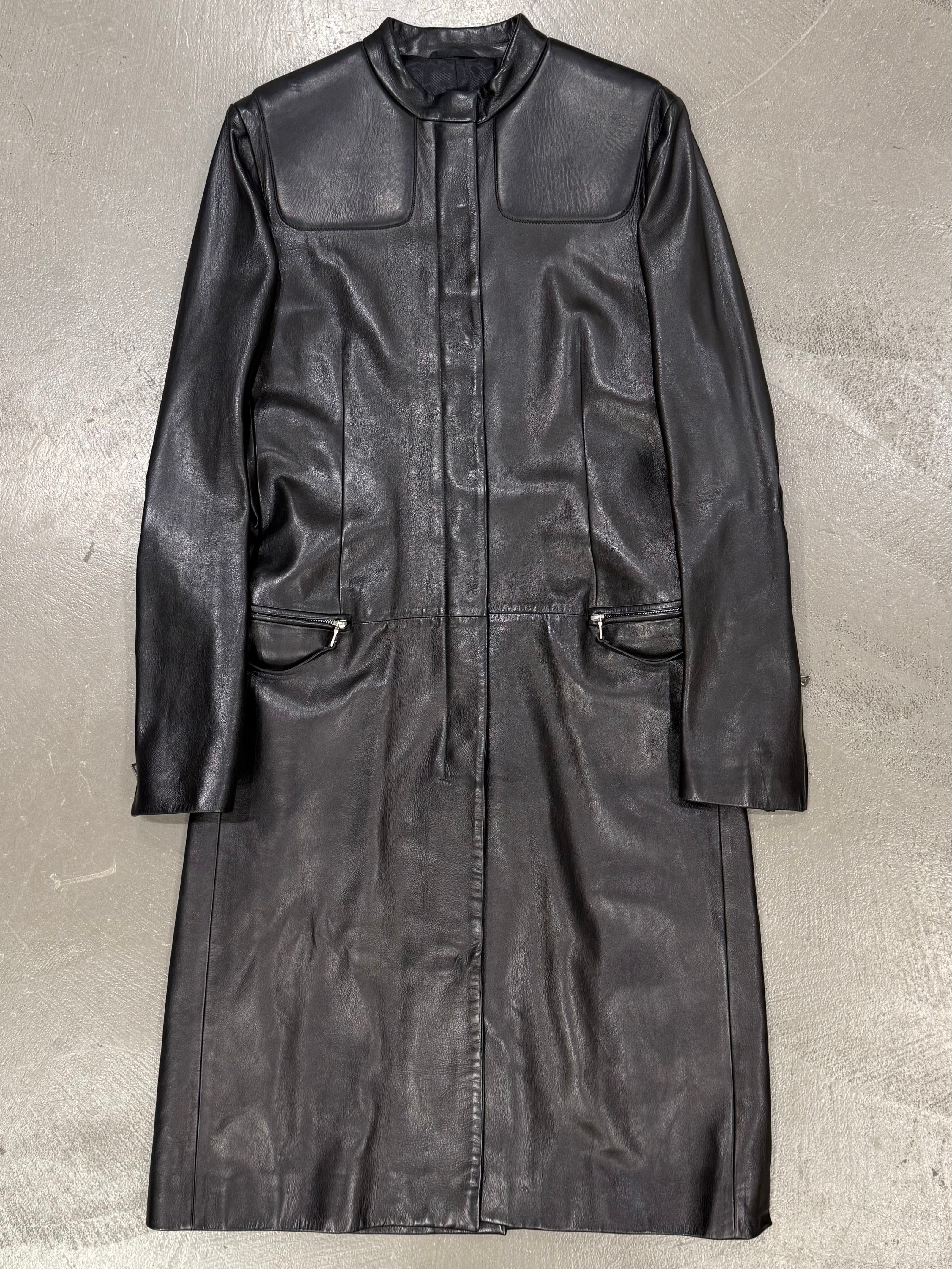 prada 1999 レザージャケット vintage archive 1999 Prada biker leather long coat