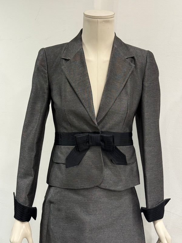 2000s Cavalli bow-detailed blazer and skirt set