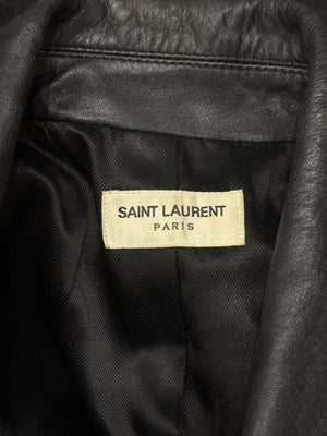 2019 Saint Laurent leather trucker jacket