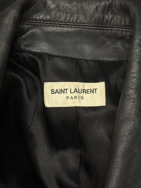 2019 Saint Laurent leather trucker jacket