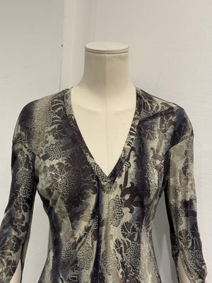 2003 Roberto Cavalli abstract print midi dress