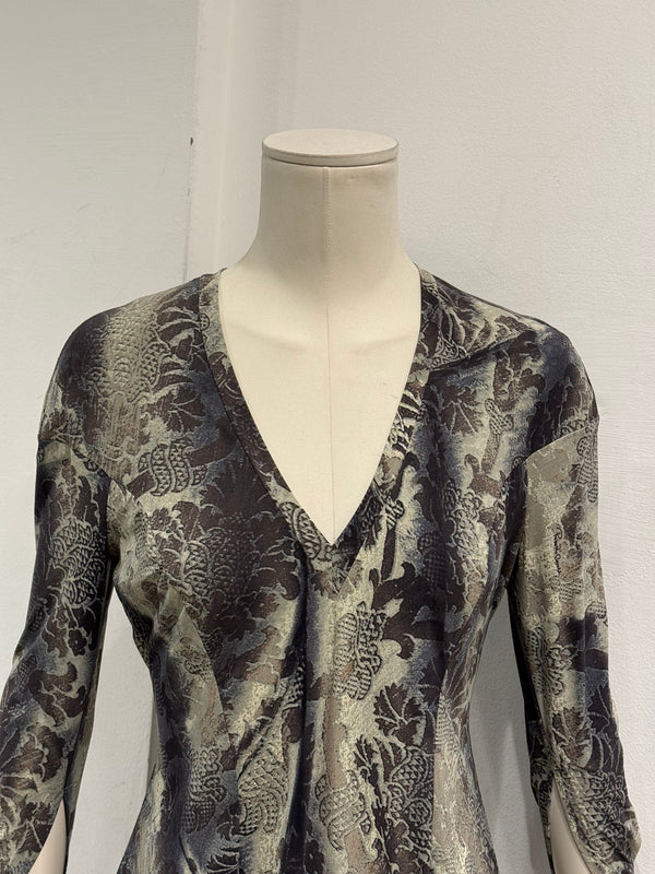 2003 Roberto Cavalli abstract print midi dress
