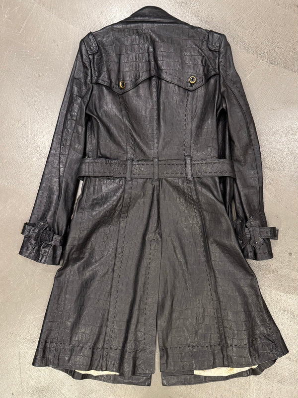 2000s Cavalli heavy leather coat