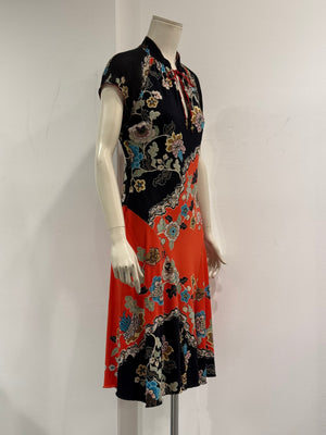 S/S 2003 Roberto Cavalli “chinoiseire” floral print dress