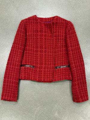 2000s Dolce & Gabbana crocodile details tweed jacket