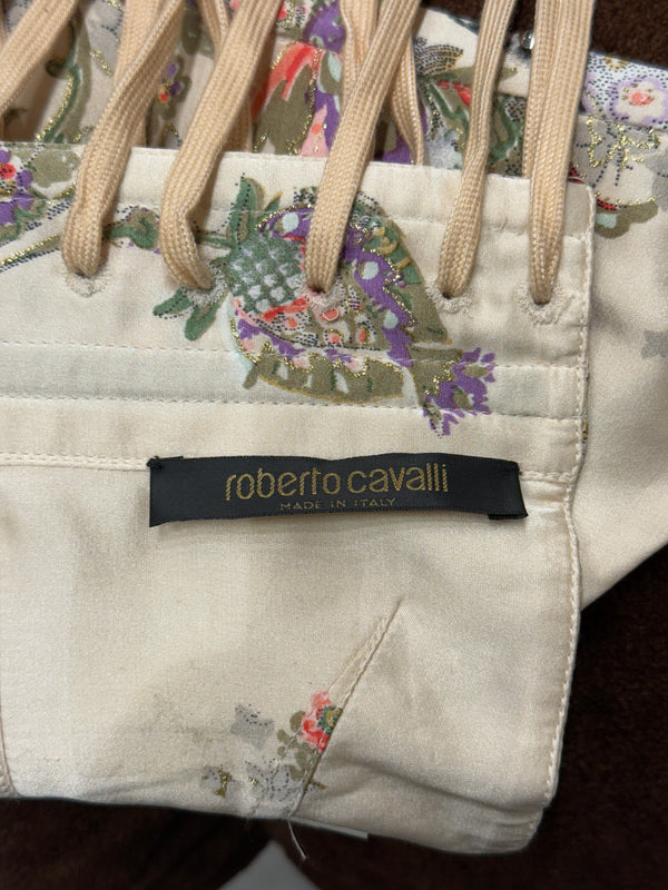 S/S2003 Roberto Cavalli chinoiserie print corset