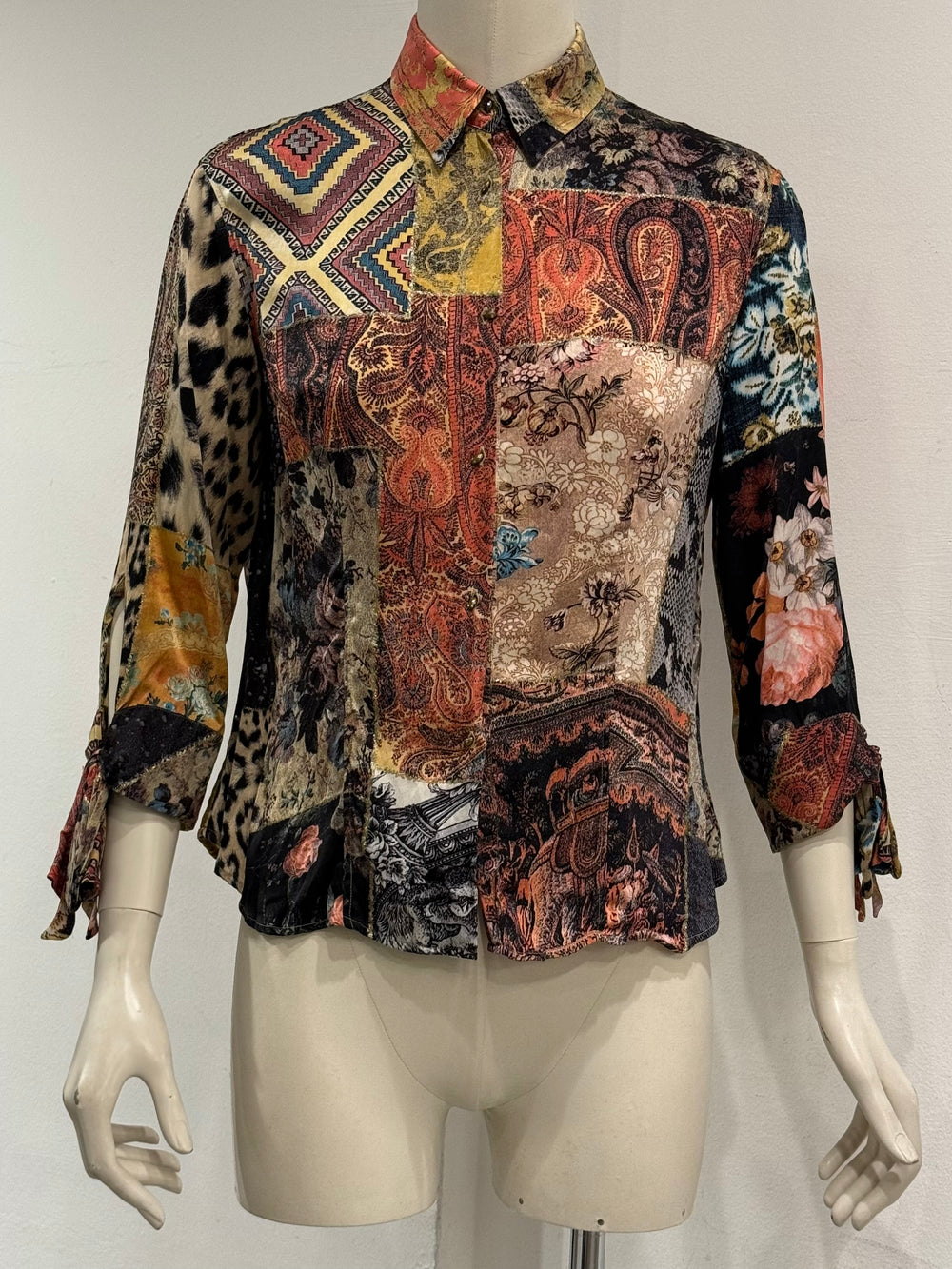 2002 Roberto Cavalli patchwork shirt