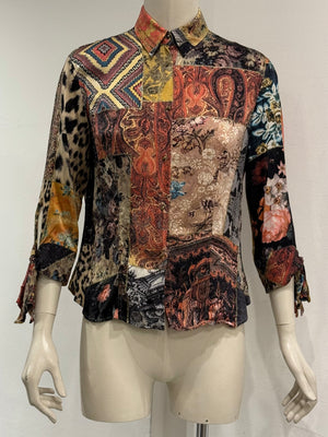 2002 Roberto Cavalli patchwork shirt