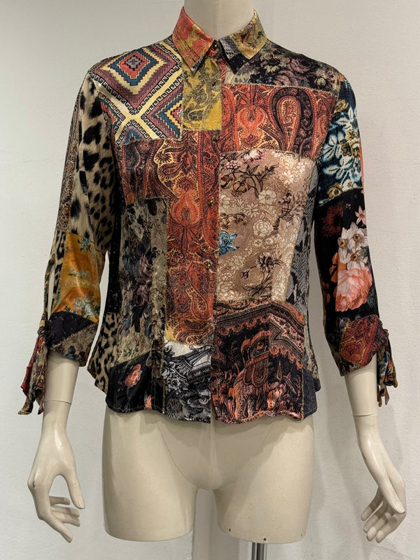 2002 Roberto Cavalli patchwork shirt