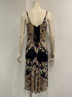 S/S2003 Roberto Cavalli Chinoiserie print corseted dress