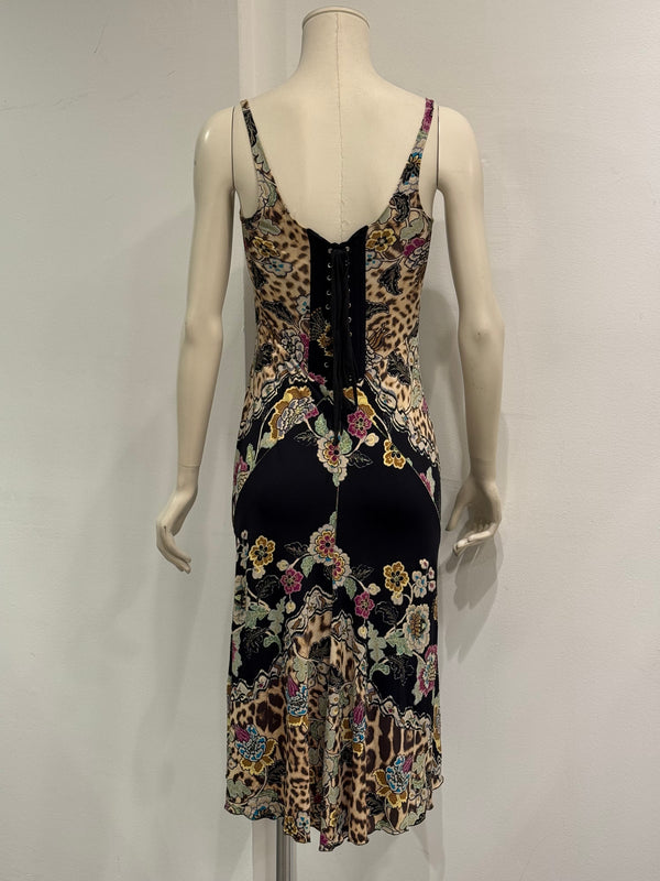 S/S2003 Roberto Cavalli Chinoiserie print corseted dress