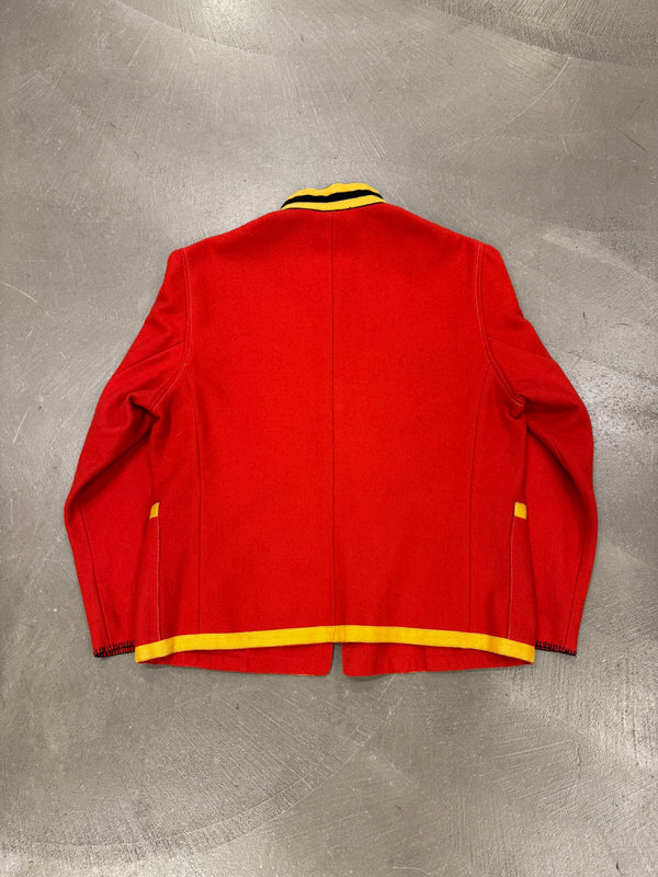 A/W1989-90 Jean Paul Gaultier red wool military jacket with contrast trim