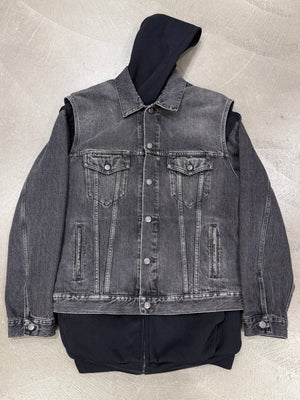 2018 Balenciaga double layer hybrid denim jacket