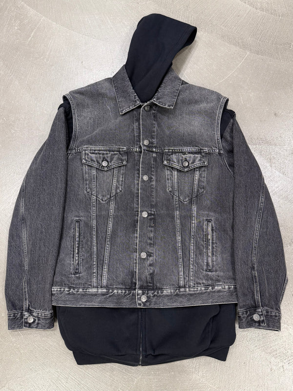2018 Balenciaga double layer hybrid denim jacket
