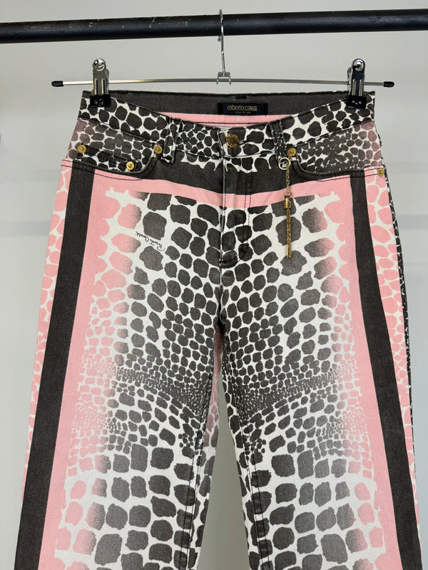 S/S 2003 Roberto Cavalli pink animalier jeans