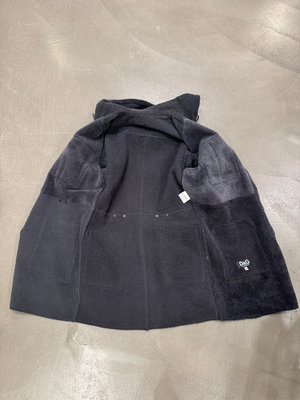 A/W2003 Dolce & Gabbana multi-pockets leather coat
