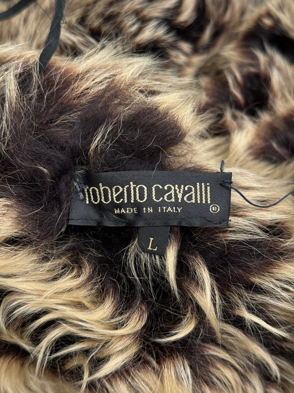 A/W1999 Roberto Cavalli oversized patchwork shearling coat