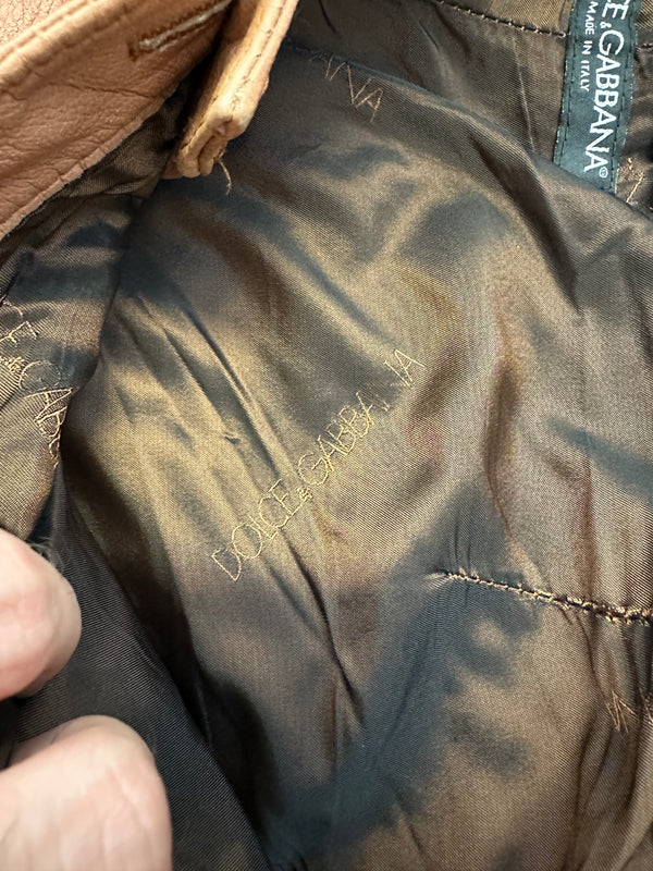 SS2002 Dolce & Gabbana leather zipper flight cargo pants