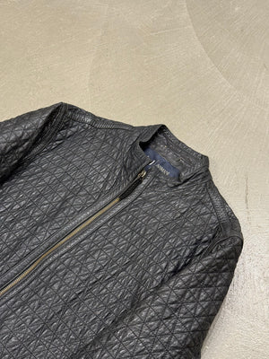 2000s Armani quilted diamond leather jacket