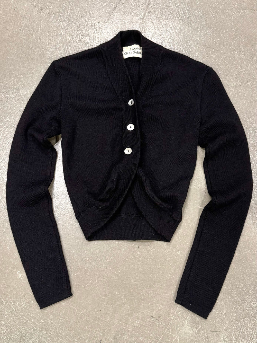 1990s Dolce & Gabbana “Le Maglie” wool deconstructed cardigan
