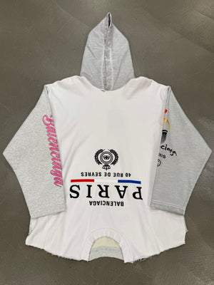 2022 Balenciaga oversize upside down Paris hoodie