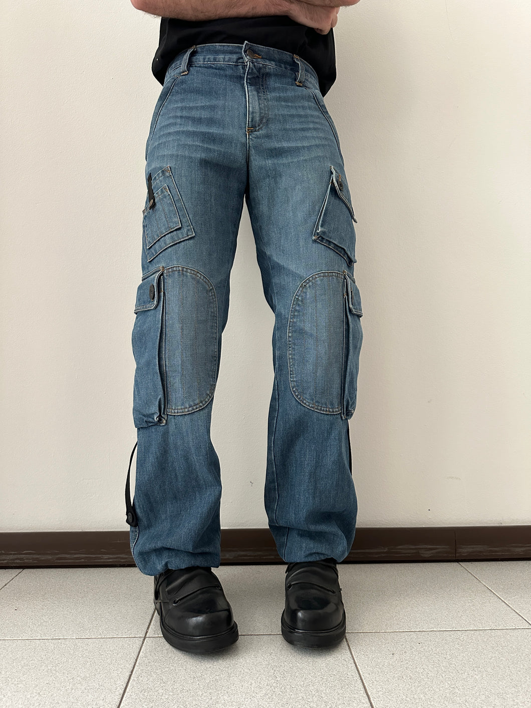 2000s Dolce & Gabbana multi pockets cargo denim pants