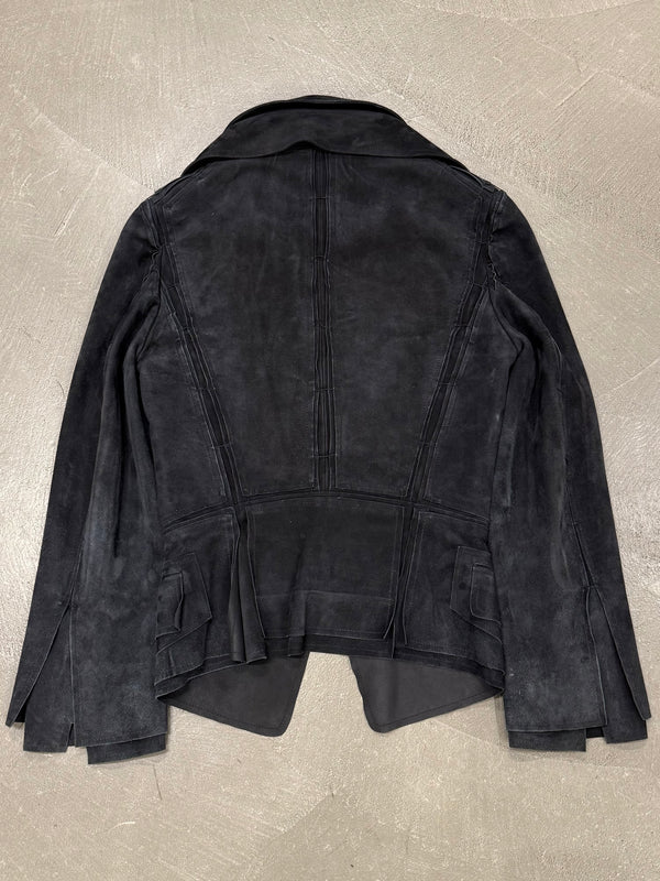 A/W2002 Yves Saint Laurent by Tom Ford runway suede multi-layer panel jacket
