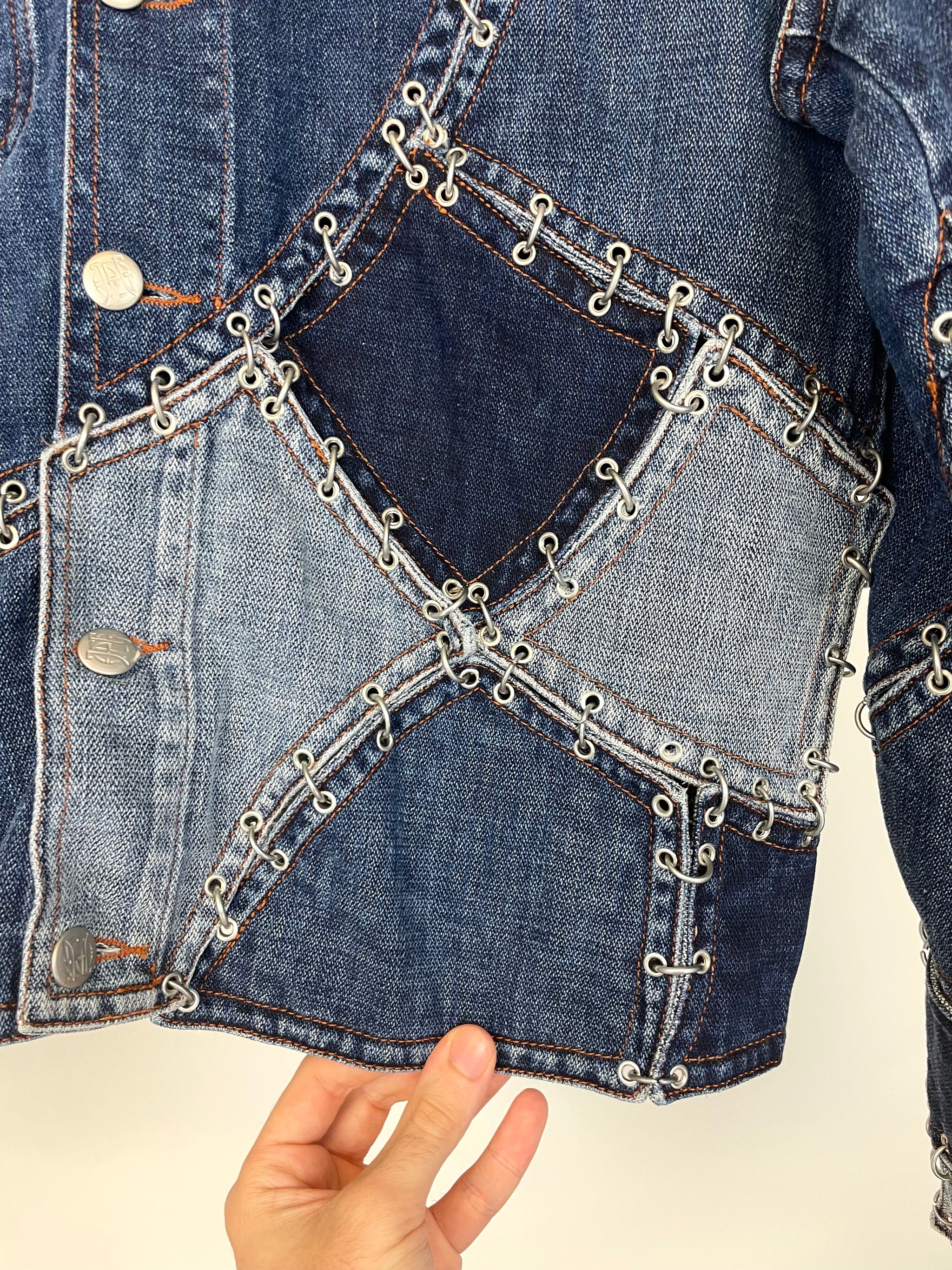 SS2003 Jean Paul Gaultier pierced patchwork reconstructed