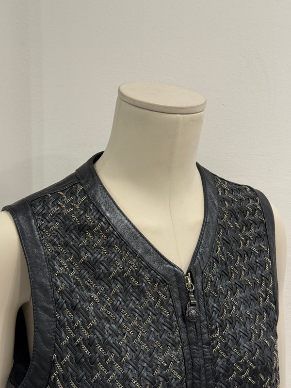 A/W1992 Gianni Versace chain-woven leather vest