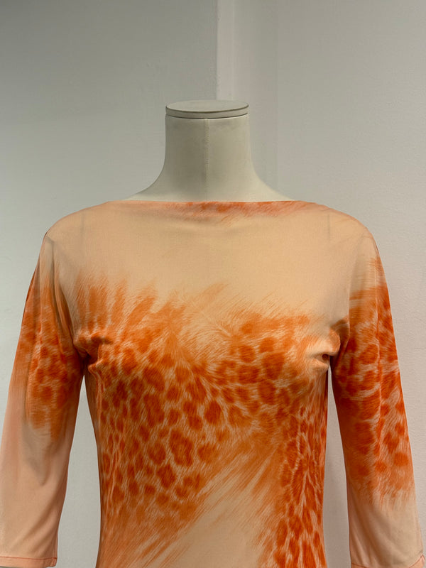 2000s Roberto Cavalli backless printed dress