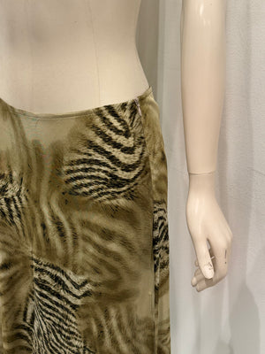 2000s Roberto Cavalli animal Print asymmetric midi skirt
