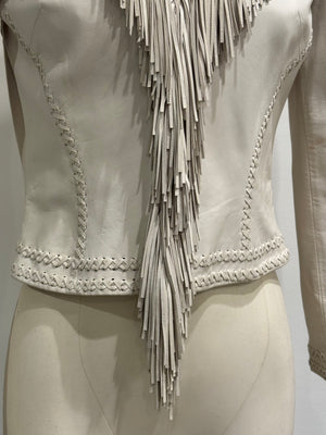S/S2002 Gianni Versace runway fringe leather jacket