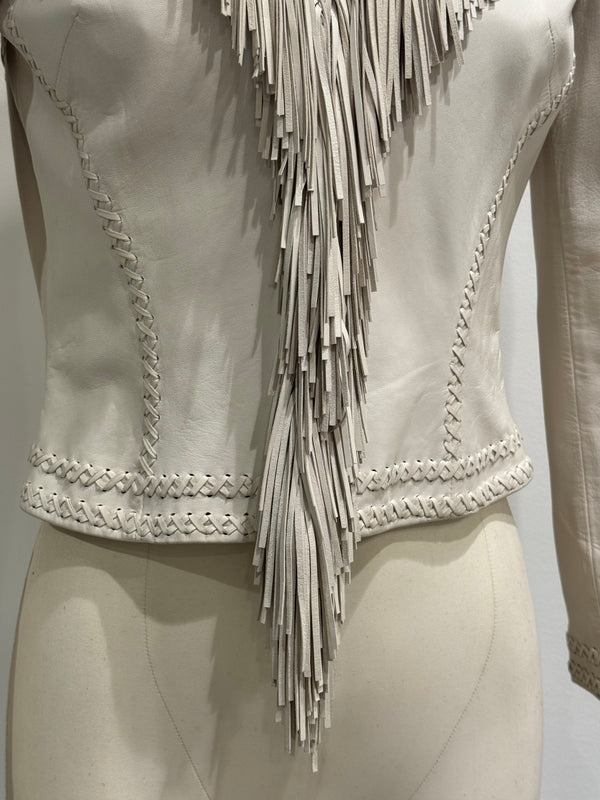 S/S2002 Gianni Versace runway fringe leather jacket