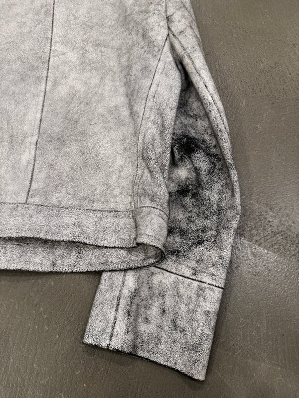 S/S2002 Ann Demeulemeester runway cracked leather napoleon military jacket
