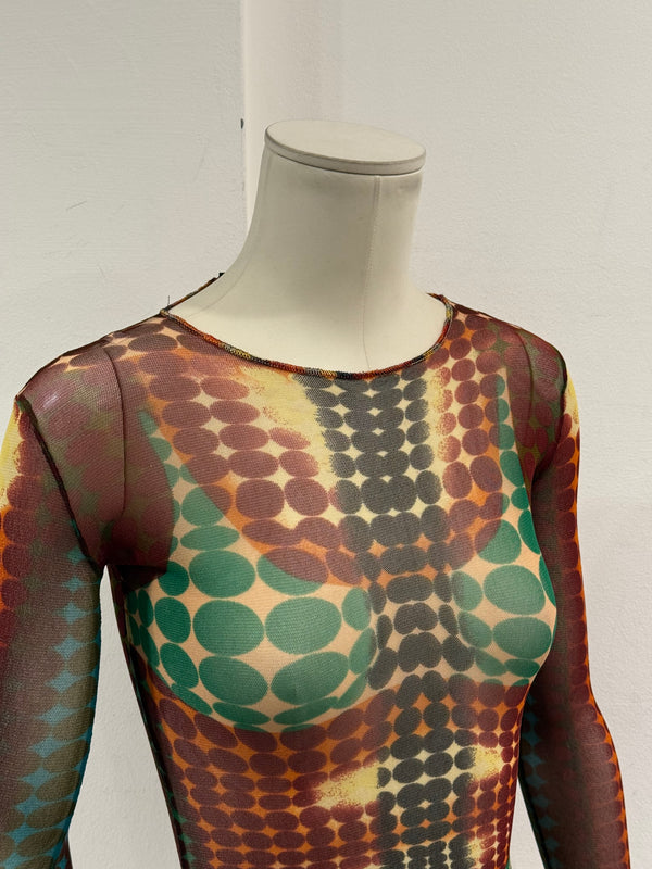 F/W1995 Jean Paul Gaultier cyber dot mesh top