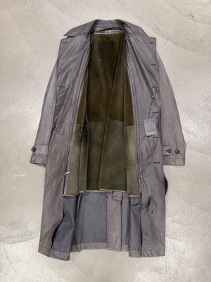 2000s YVES Saint Laurent by Pilati leather trench coat with removable lining