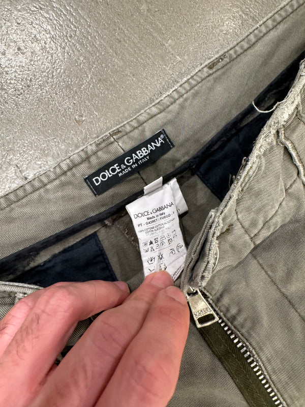 2008 Dolce & Gabbana double ankle zipper cargo pants
