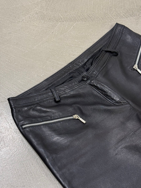 1990s Gianni Versace zipper leather pants