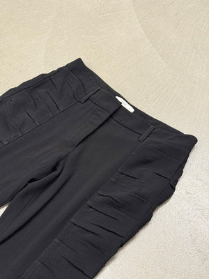 2000s Prada side-ruffle slim fit pants